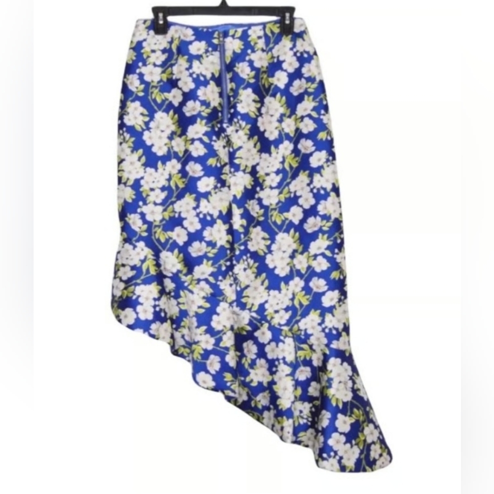 Alice + Olivia asymmetrical lovetta floral print ruffle high low Skirt Size 4 - Picture 9 of 13